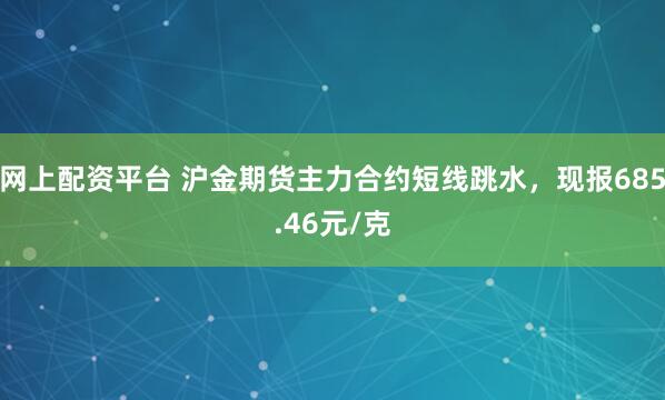 网上配资平台 沪金期货主力合约短线跳水，现报685.46元/克