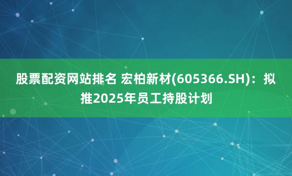 股票配资网站排名 宏柏新材(605366.SH)：拟推2025年员工持股计划