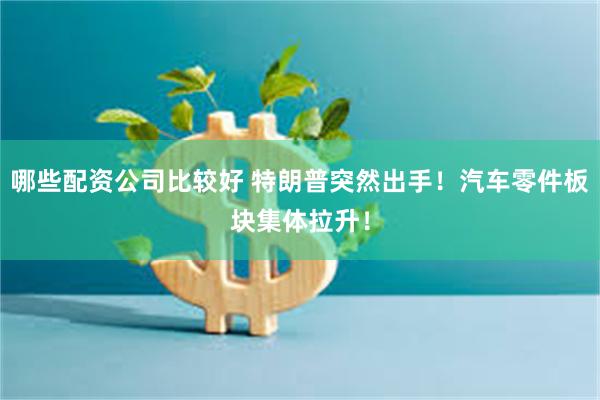 哪些配资公司比较好 特朗普突然出手！汽车零件板块集体拉升！
