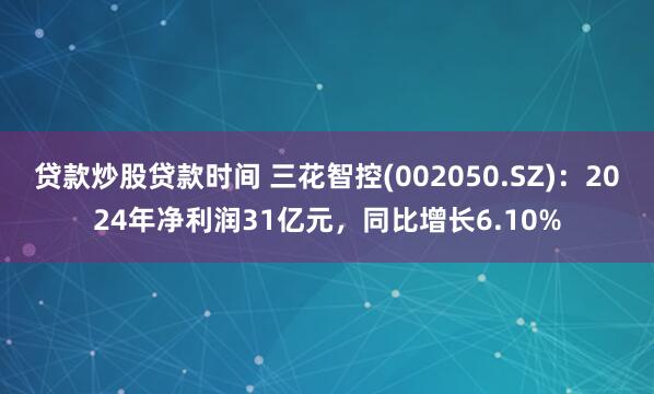 贷款炒股贷款时间 三花智控(002050.SZ)：2024年净利润31亿元，同比增长6.10%