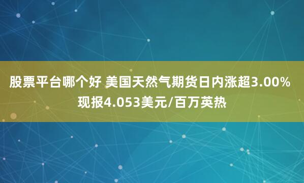 股票平台哪个好 美国天然气期货日内涨超3.00% 现报4.053美元/百万英热