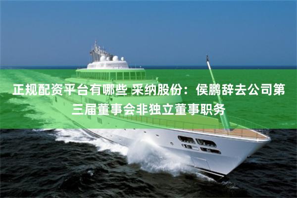 正规配资平台有哪些 采纳股份：侯鹏辞去公司第三届董事会非独立董事职务