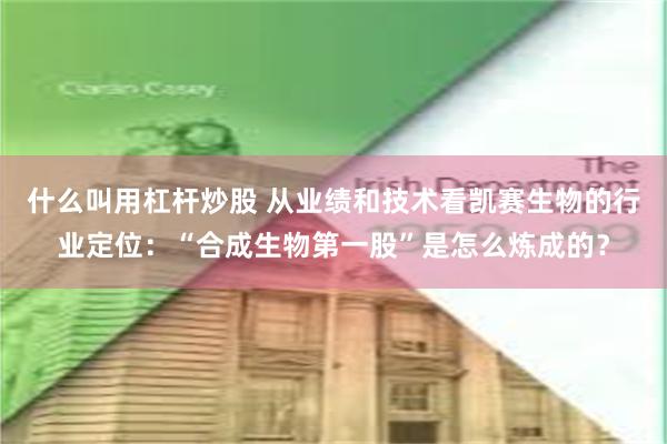 什么叫用杠杆炒股 从业绩和技术看凯赛生物的行业定位：“合成生物第一股”是怎么炼成的？
