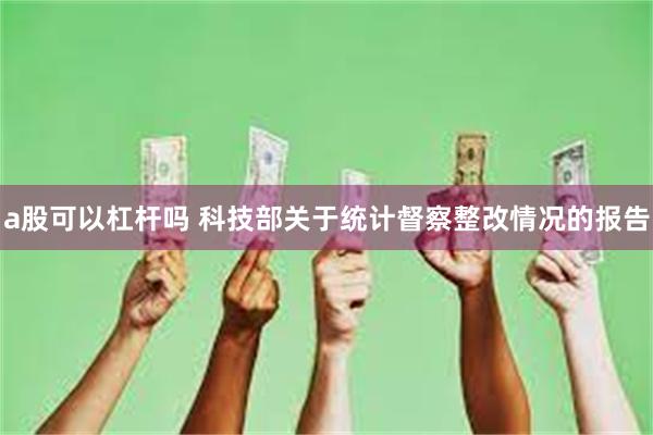 a股可以杠杆吗 科技部关于统计督察整改情况的报告
