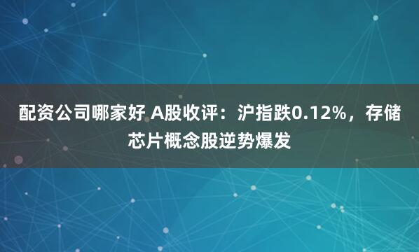 配资公司哪家好 A股收评:沪指跌0.12%,存储芯片概念股逆势爆发